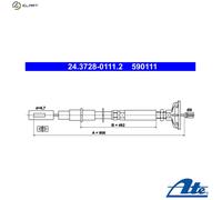 CABLE PULL CLUTCH CONTROL 24.3728-0111.2 FOR VW GOLF/II/Mk JETTA RH/GU/HV 1.8L