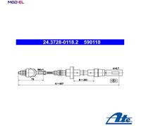 Clutch Cable ATE Fits VW Polo Box Classic 867721335E