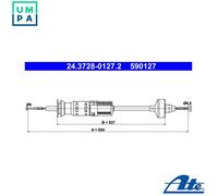 ATE 24.3728-0127.2 Clutch Cable
