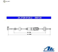 Clutch Cable ATE Fits VW Golf Mk3 Vento 1H1721335