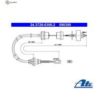 ATE 24.3728-0300.2 Clutch Cable