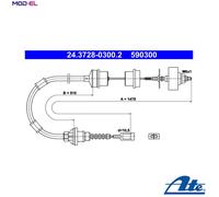 ATE 24.3728-0300.2 Clutch Cable