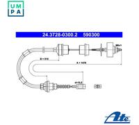 ATE 24.3728-0300.2 Clutch Cable