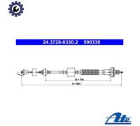 Fits ATE 24.3728-0330.2 Clutch cable DE stock