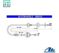 Clutch cable 24.3728-0332.2 ATE for CITROËN XSARA XSARA Estate XSARA Coupe