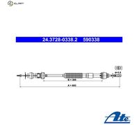 ATE 24.3728-0338.2 Clutch Cable
