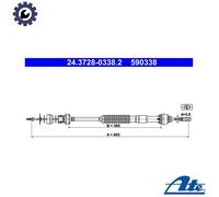 ATE 24.3728-0338.2 Clutch Cable