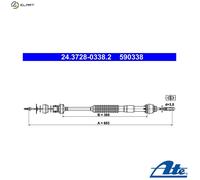 ATE 24.3728-0338.2 Clutch Cable