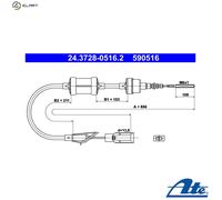 ATE 24.3728-0516.2 Clutch Cable