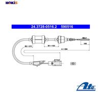 ATE 24.3728-0516.2 Clutch Cable