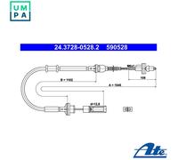 ATE 24.3728-0528.2 Clutch Cable