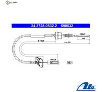 Clutch cable 24.3728-0532.2 ATE for FIAT FORD