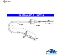 ATE 24.3728-0535.2 Clutch Cable