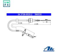 ATE 24.3728-0535.2 Clutch Cable