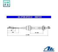 ATE 24.3728-0723.2 Clutch Cable
