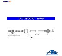 ATE 24.3728-0724.2 Clutch Cable