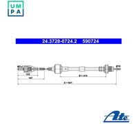 ATE 24.3728-0724.2 Clutch Cable