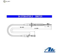 ATE 24.3728-0725.2 Clutch Cable