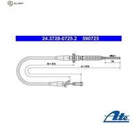 ATE 24.3728-0725.2 Clutch Cable