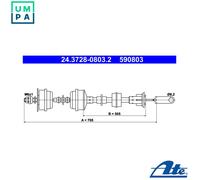 ATE 24.3728-0803.2 Clutch Cable