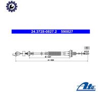 ATE 24.3728-0827.2 Clutch Cable