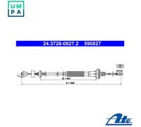 ATE 24.3728-0827.2 Clutch Cable