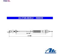 ATE 24.3728-0839.2 Clutch Cable