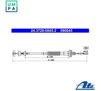 ATE 24.3728-0845.2 Clutch Cable
