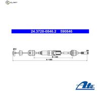 ATE 24.3728-0846.2 Clutch Cable