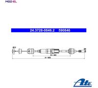 ATE 24.3728-0846.2 Clutch Cable