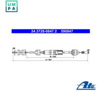 ATE 24.3728-0847.2 Clutch Cable