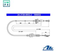 ATE 24.3728-0852.2 Clutch Cable
