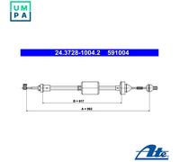 ATE 24.3728-1004.2 Clutch Cable