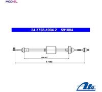 ATE 24.3728-1004.2 Clutch Cable