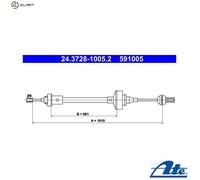 ATE 24.3728-1005.2 Clutch Cable