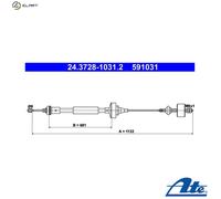 CABLE PULL CLUTCH CONTROL 24.3728-1031.2 FOR RENAULT LOGAN/I TONDAR/90 DACIA