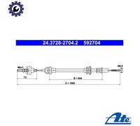 ATE 24.3728-2704.2 Clutch Cable