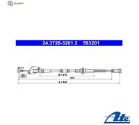 ATE 24.3728-3201.2 Clutch Cable
