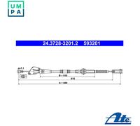 ATE 24.3728-3201.2 Clutch Cable