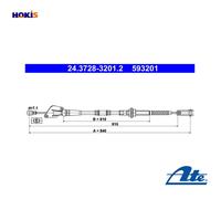 CABLE PULL CLUTCH CONTROL 24.3728-3201.2 FOR KIA D3FA 1.1L 3cyl MORNING I 1.0L