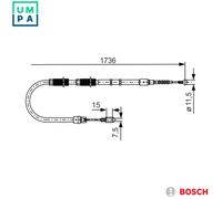 CABLE PULL PARKING BRAKE 1 987 477 257 FOR AUDI A4/S4/Convertible BUL/BWE 2.0L