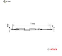Bosch Handbrake Cable 1 987 482 011 for Renault Megane II Coupé-Cabriolet 1.5L