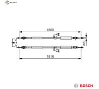 CABLE PULL PARKING BRAKE 1 987 482 019 FOR VOLVO V50 C30 C70/II/Convertible 1.8L