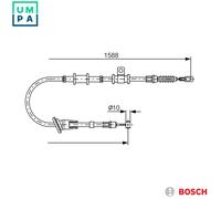 Bosch Handbrake Cable 1 987 482 246 - for Mitsubishi Carisma Saloon (4G13 1.3L, 4G93 1.8L)