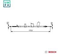 CABLE, PARKING BRAKE FOR NISSAN DUALIS QASHQAI BOSCH 1 987 482 338