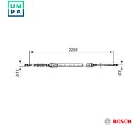 CABLE PULL PARKING BRAKE 1 987 482 373 FOR PEUGEOT 508/SW/Van 4HL9HLRHH 2.0L