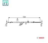 Handbrake cable 1 987 482 512 BOSCH for TOYOTA YARIS/VITZ