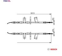 Handbrake cable 1 987 482 585 BOSCH for CHEVROLET DAEWOO
