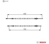 BOSCH 1 987 482 800 Handbrake cable
