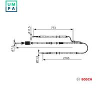 Bosch Brake Cable - 1987482806 - Single